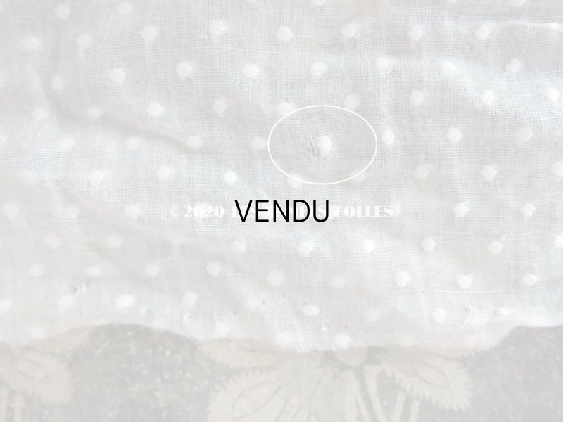 画像5: アンティーク  ドット柄の刺繍入り コットン生地