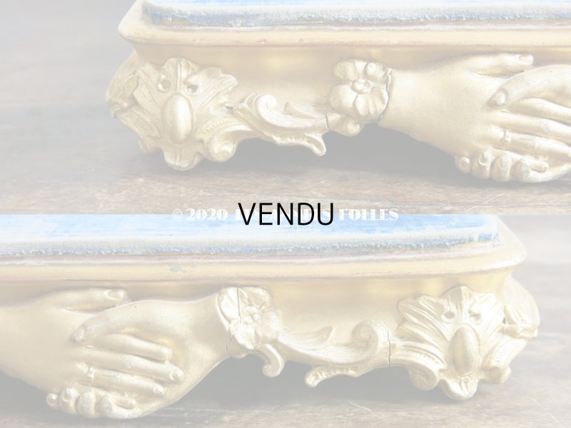 画像8: 19世紀末 アンティーク マリアージュ 大きな台座 ブルーのベルベット