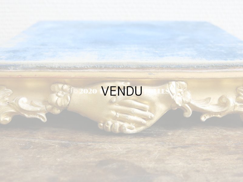 画像7: 19世紀末 アンティーク マリアージュ 大きな台座 ブルーのベルベット