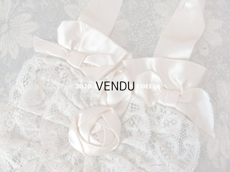 画像6: アンティーク 初聖体のオモニエール グレイッシュピンク 薔薇&レース