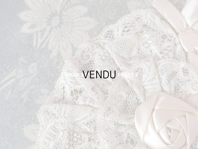 画像4: アンティーク 初聖体のオモニエール グレイッシュピンク 薔薇&レース