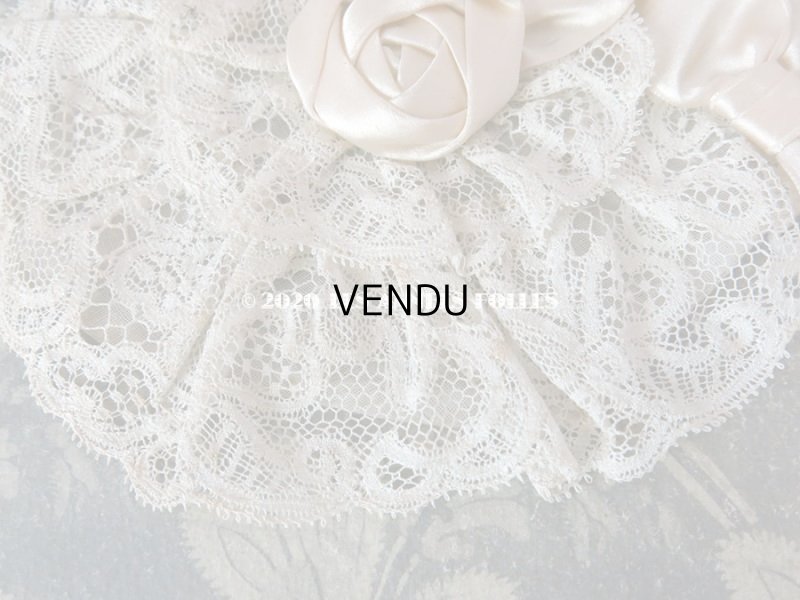 画像5: アンティーク 初聖体のオモニエール グレイッシュピンク 薔薇&レース