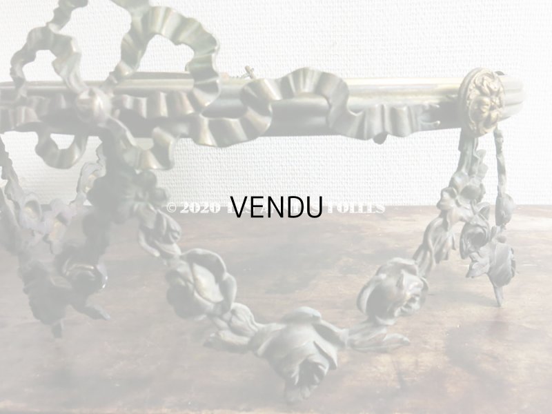 画像10: アンティーク 天蓋キャノピー 薔薇＆リボンのガーランド　45×37×27cm