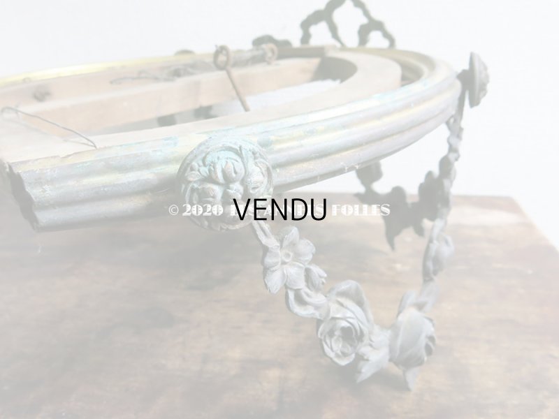 画像8: アンティーク 天蓋キャノピー 薔薇＆リボンのガーランド　45×37×27cm