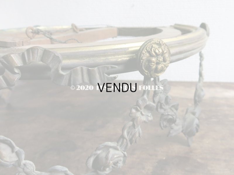 画像11: アンティーク 天蓋キャノピー 薔薇＆リボンのガーランド　45×37×27cm