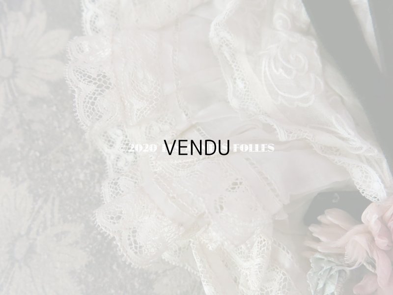 画像6: アンティーク ドール用 布花＆リボン付 レースのボネ