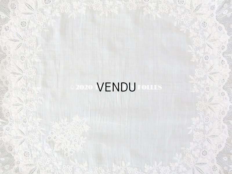 画像15: 19世紀 アンティーク  結婚式のハンカチ 【MA】 ホワイトワーク & 手編みのヴァランシエンヌレース 