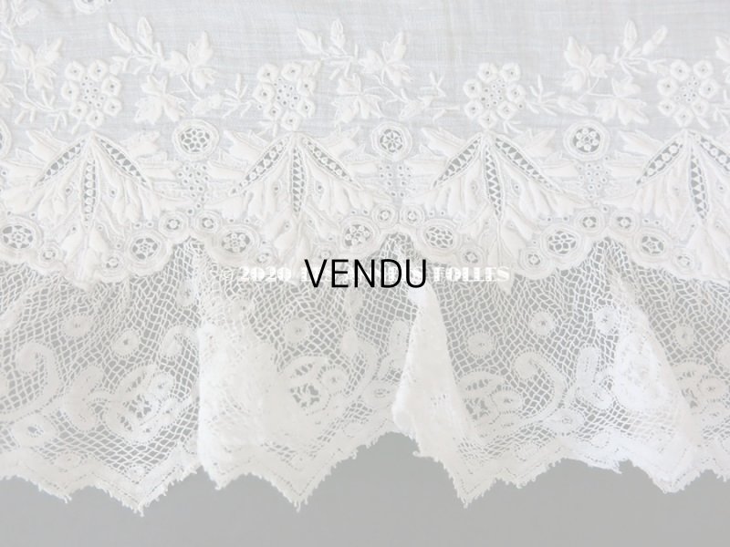 画像9: 19世紀 アンティーク  結婚式のハンカチ 【MA】 ホワイトワーク & 手編みのヴァランシエンヌレース 
