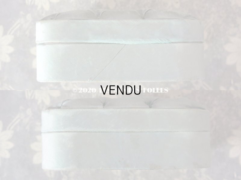 画像5: 19世紀末 アンティーク シルク製 チョコレートのお菓子箱 グレイッシュブルー