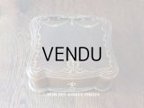 アンティーク 本革製 大きなジュエリーケース 金彩入り 薔薇＆リボンのガーランド 