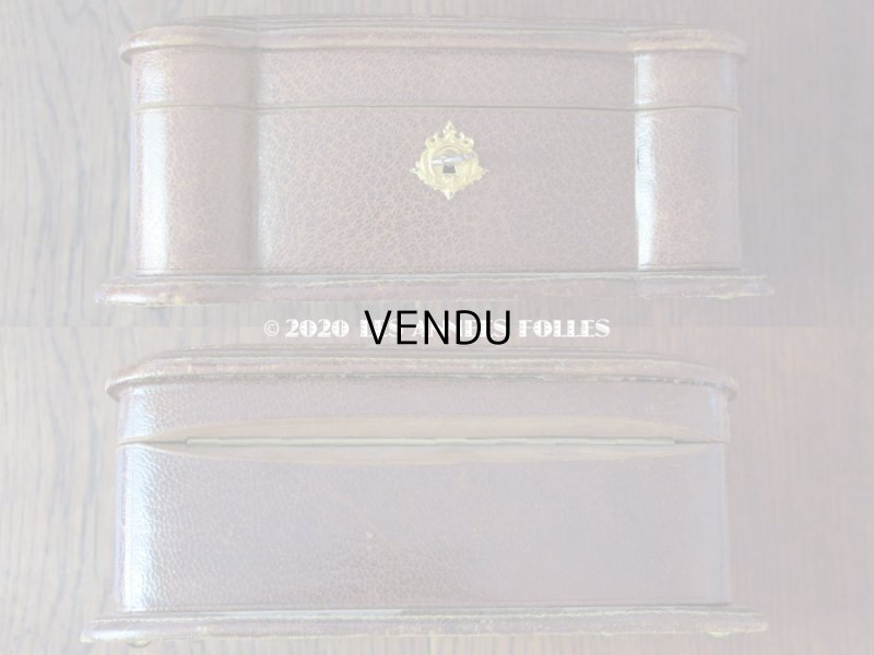 画像5: アンティーク 本革製 大きなジュエリーケース 金彩入り 薔薇&リボンのガーランド