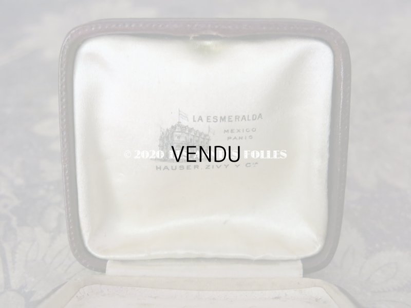 画像10: アンティーク  本革製 金彩入り ジュエリーボックス ブラウン