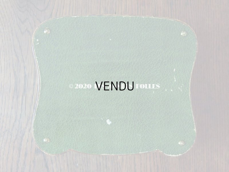 画像4: アンティーク 本革製 大きなジュエリーケース 金彩入り 薔薇&リボンのガーランド