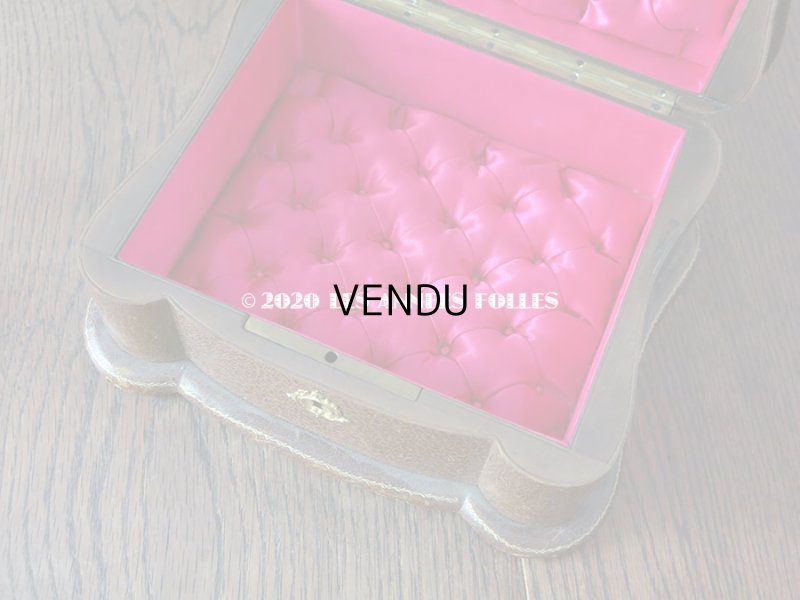 画像7: アンティーク 本革製 大きなジュエリーケース 金彩入り 薔薇&リボンのガーランド