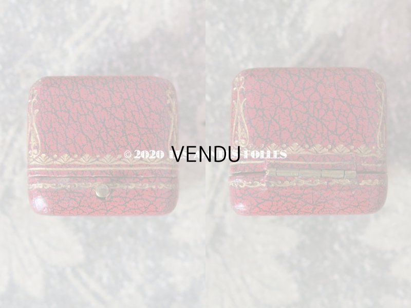 画像4: アンティーク  金彩入り リングボックス ジュエリーボックス レッド