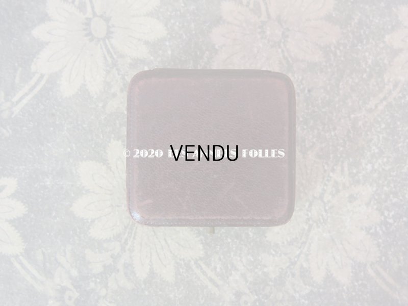 画像4: アンティーク  本革製 金彩入り ジュエリーボックス ブラウン