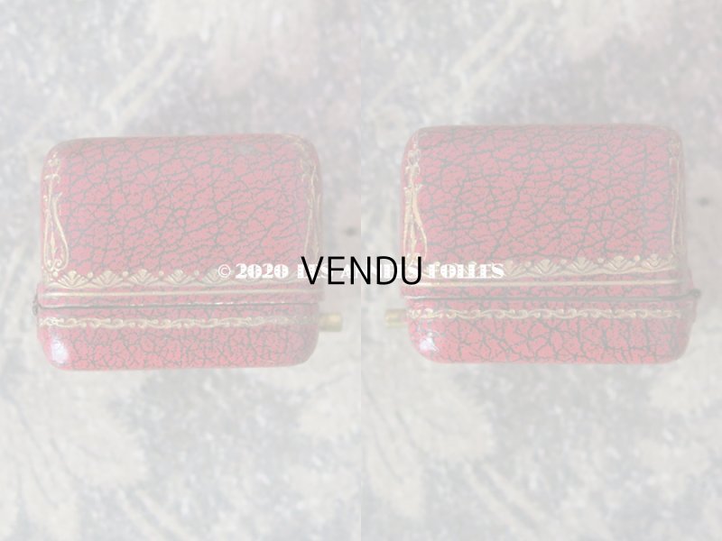 画像5: アンティーク  金彩入り リングボックス ジュエリーボックス レッド