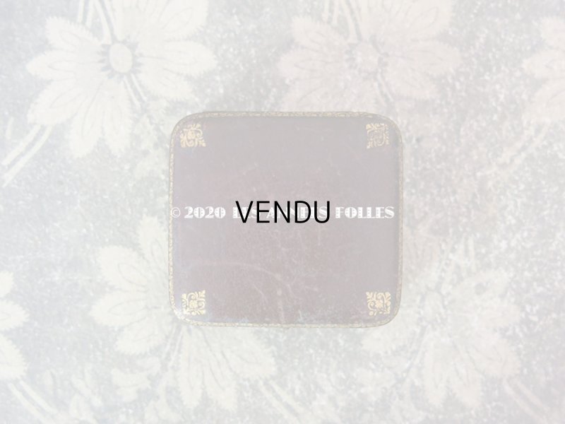 画像3: アンティーク  本革製 金彩入り ジュエリーボックス ブラウン