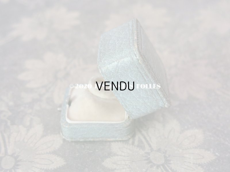 画像9: アンティーク  金彩入り リングボックス ジュエリーボックス グレイッシュブルー