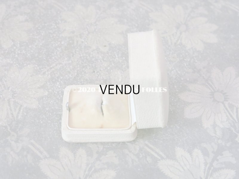 画像7: アンティーク  本革製 リングボックス ジュエリーボックス オフホワイト