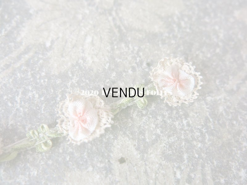 画像3: 1900年代 アンティーク パウダーピンクのロココトリム レース付き ロココリボン 