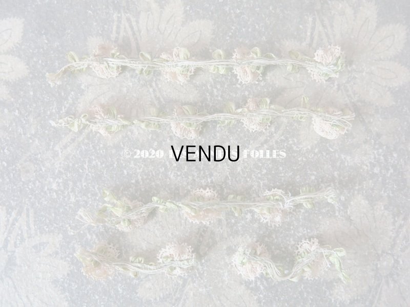 画像7: 1900年代 アンティーク パウダーピンクのロココトリム レース付き ロココリボン 