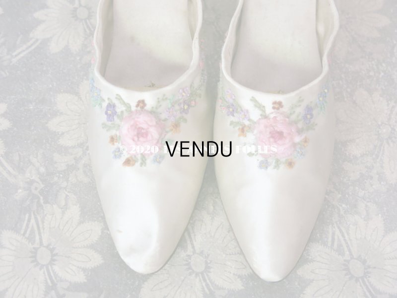 画像6: アンティーク * 蚤の市セット * ウェディング用 ミュール & リボン付きクロシェレースのテーブルセンター