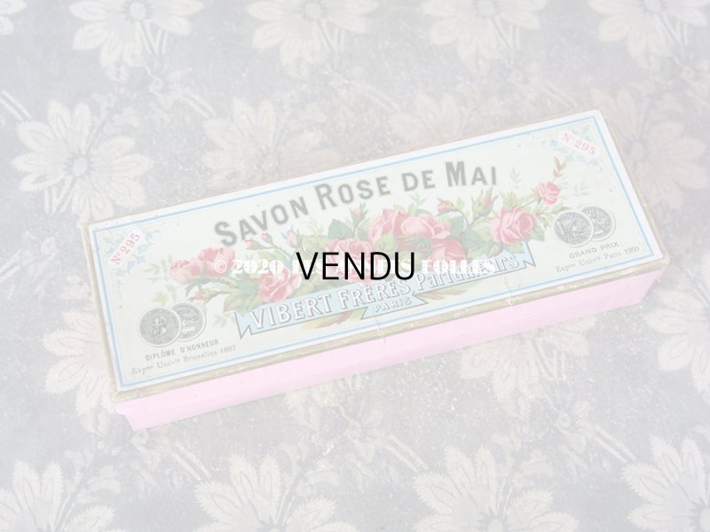 画像3: アンティーク 薔薇のソープボックス レースペーパー付き SAVON ROSE DE MAI - VIBERT FRERES PARIS -