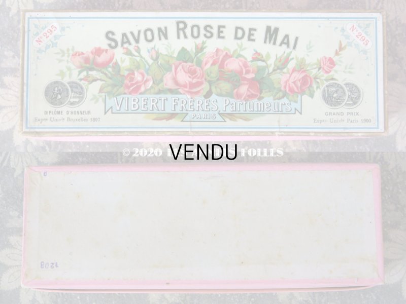 画像4: アンティーク 薔薇のソープボックス レースペーパー付き SAVON ROSE DE MAI - VIBERT FRERES PARIS -