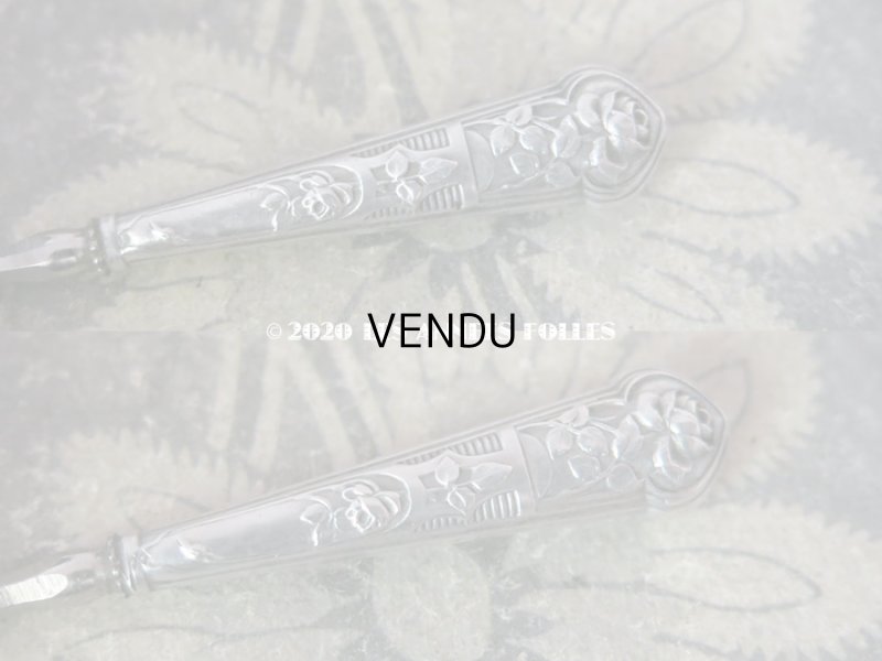 画像14: 1900年代 アンティーク シルバー製 薔薇の裁縫道具セット 