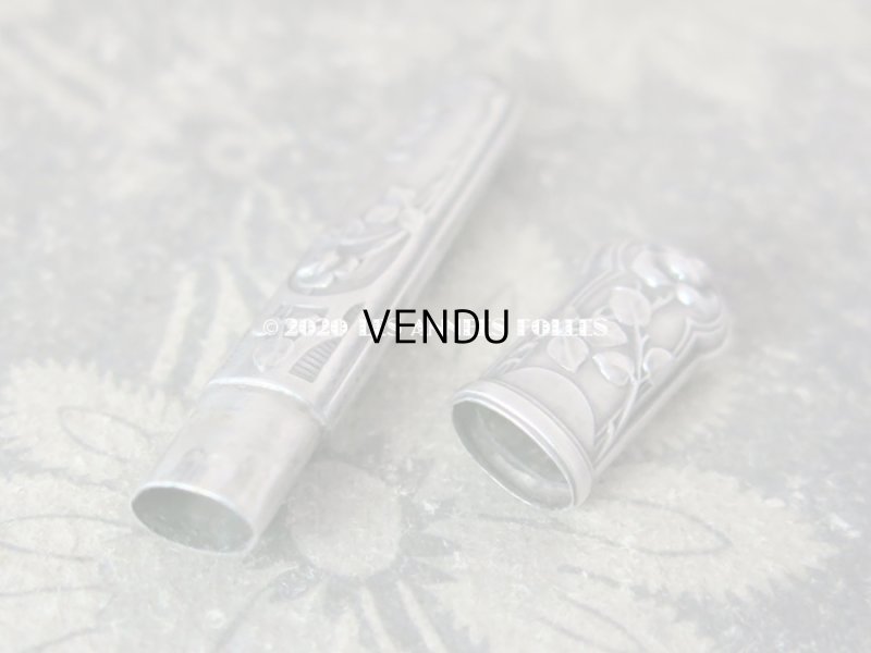 画像12: 1900年代 アンティーク シルバー製 薔薇の裁縫道具セット 