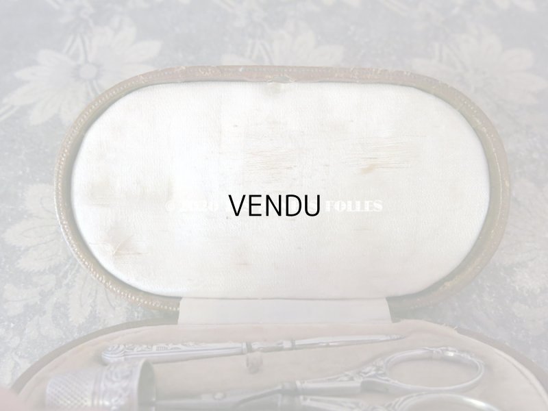 画像4: 1900年代 アンティーク シルバー製 薔薇の裁縫道具セット 