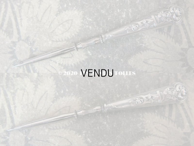 画像13: 1900年代 アンティーク シルバー製 薔薇の裁縫道具セット 