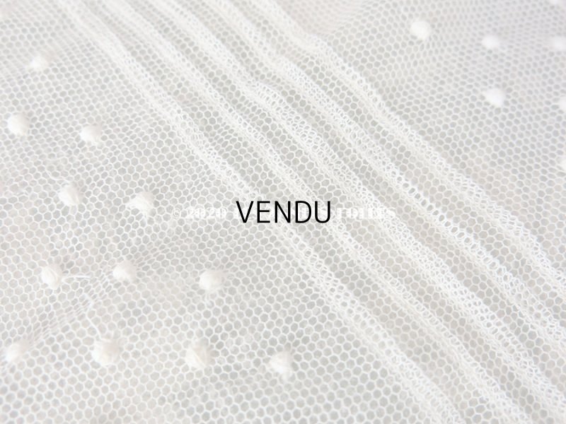 画像3: 1920年代 アンティーク ドット & ストライプ柄　チュールレース L字型 オフホワイト