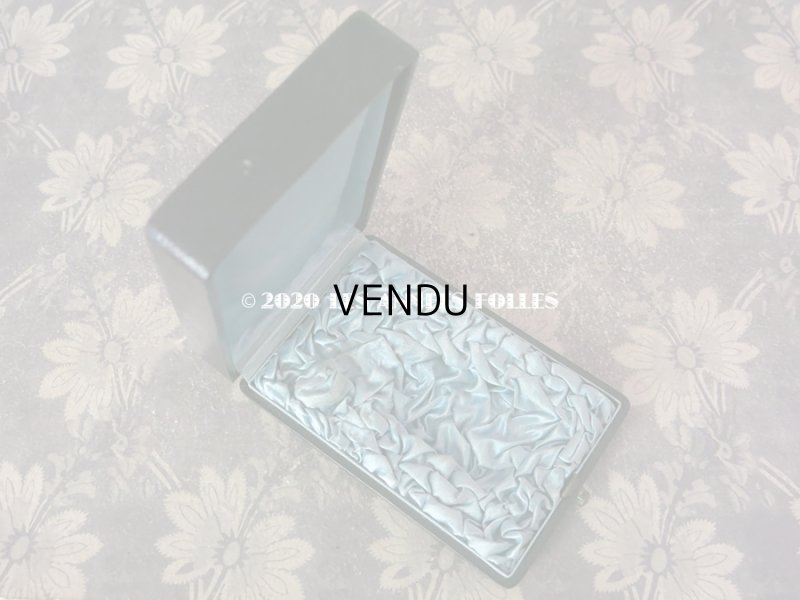 画像4: 19世紀末 アンティーク 本革製 ジュエリーボックス シルクサテン スモーキーブルー