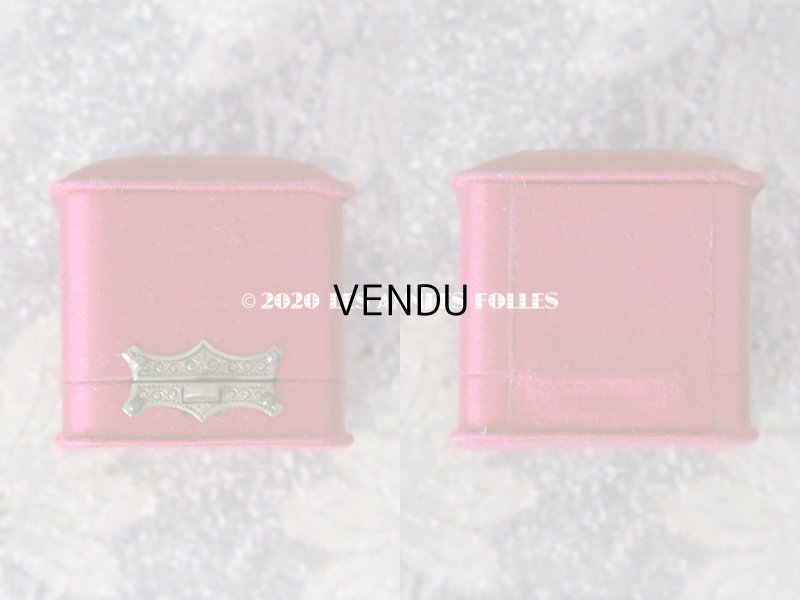 画像10: アンティーク  シルクサテンのリングボックス マゼンタ ジュエリーボックス