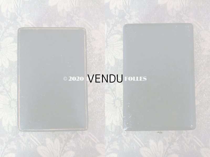 画像6: 19世紀末 アンティーク 本革製 ジュエリーボックス シルクサテン スモーキーブルー