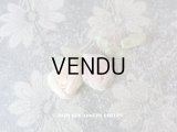 アンティーク シルク製 シルクシフォンの薔薇 ロココモチーフ 淡いピンク＆アイボリー