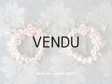 アンティーク シルク製 シルクシフォンの薔薇 ロココモチーフ 淡いピンクの薔薇のリース