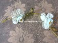 画像4: アンティーク シルク製 シルクシフォンの薔薇 大きなロココモチーフ 淡いブルー (4)