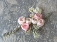 画像3: アンティーク シルク製 シルクシフォンの薔薇 ロココモチーフ 淡いピンク (3)
