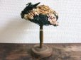 画像12: 19世紀末 アンティーク ドール用 ストローハット 鳥の剥製＆布花＆ビーズ刺繍付 ドールハット