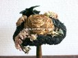 画像16: 19世紀末 アンティーク ドール用 ストローハット 鳥の剥製＆布花＆ビーズ刺繍付 ドールハット