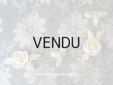 アンティーク シルク製 シルクシフォンの薔薇 大きなロココモチーフ 淡いオレンジ・イエロー