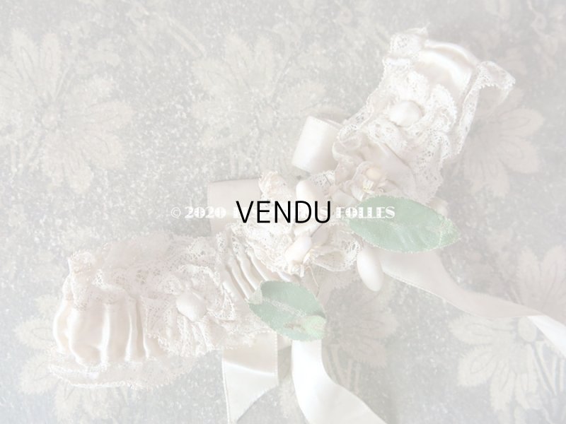 画像3: 1900年代 アンティーク 花嫁の靴下どめ ワックスフラワー ジャルティエ