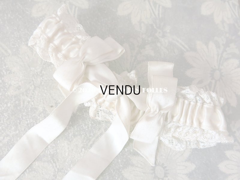 画像8: 1900年代 アンティーク 花嫁の靴下どめ ワックスフラワー ジャルティエ