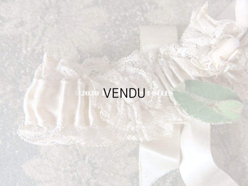 画像4: 1900年代 アンティーク 花嫁の靴下どめ ワックスフラワー ジャルティエ