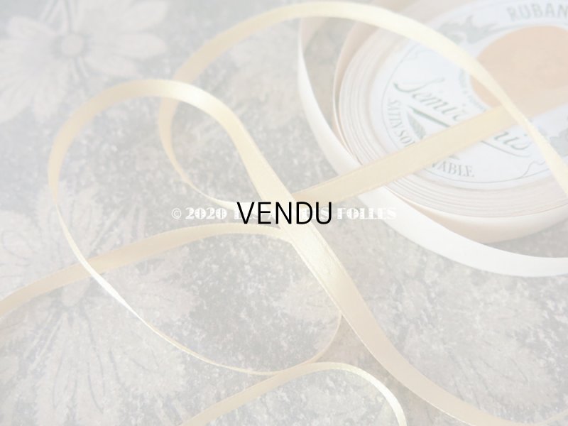 画像7: アンティーク シルク製 サテンリボン 淡い山吹色 7m RUBAN POUR LINGERIE SEMIRAMIS