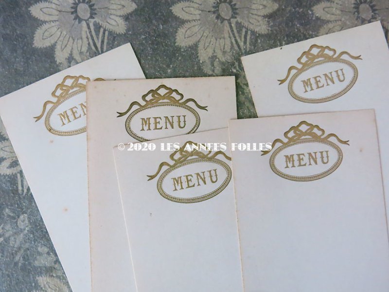 画像6: 未使用 アンティーク 6枚セット メニューカード  MENU ルイ16世スタイル