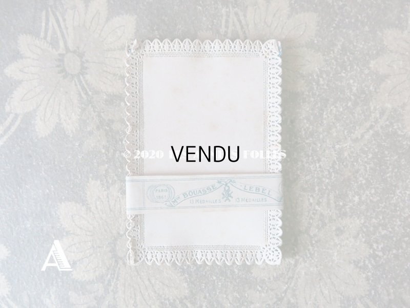 画像3: 未使用 1870年代 アンティーク　カニヴェ用カード 13枚のセット レースの透かし柄